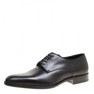 Saint Laurent Paris Black Leather Montaigne Lace Up Derby Size 43