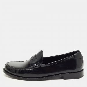 Saint Laurent Black Leather Slip On Loafers Size 43.5