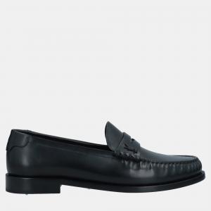 Saint Laurent Black Leather Penny Loafers 45