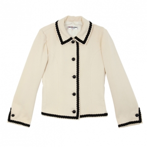 Saint Laurent Cream Vintage Jacket With Black Trimming L
