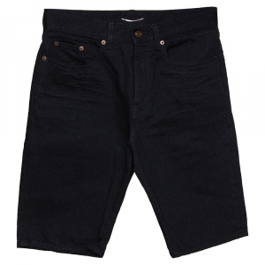 Saint Laurent Paris Black Denim Bermuda Shorts S