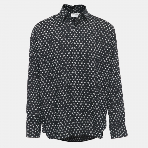 Saint Laurent  Black Star Signs Print Button Front Full Sleeve Shirt M