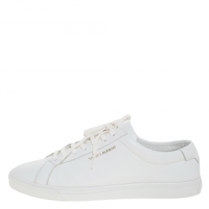 Saint Laurent White Leather Andy Low Top Sneakers Size 43