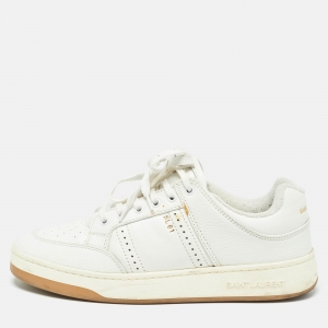 Saint Laurent White Leather SL/61 Sneakers Size 43.5