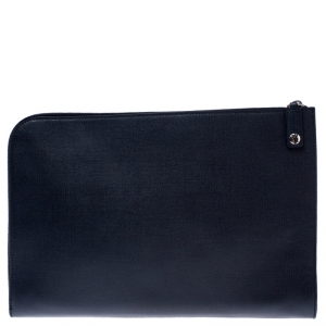 Saint Laurent Paris Navy Blue Leather Documents Portfolio Case           