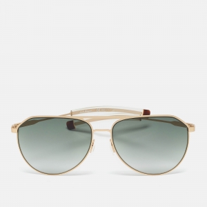 Salvatore Ferragamo Green/Gold SF219S Aviator Sunglasses