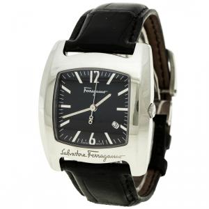 Salvatore Ferragamo Black Stainless Steel Firenze Men's Wristwatch 38 mm