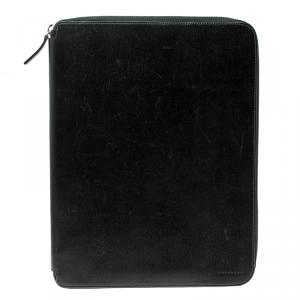 Smythson Black Leather Panama A4 Zip Writing Folder