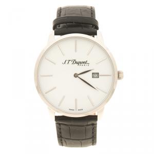 S.T. Dupont White Stainless Steel Men's Wristwatch 39 mm