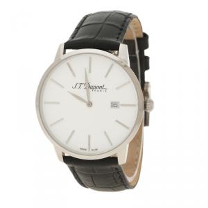 S.T. Dupont White Stainless Steel Men's Wristwatch 39 mm