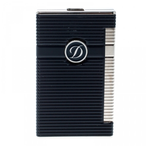 S.T Dupont Ligne 2 Navy Blue Lacquer Palladium Finish Torch Lighter