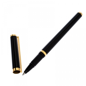 S.T. Dupont Black Lacquer Gold Plated Rollerball Pen