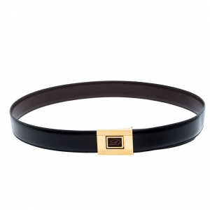 S.T. Dupont Black Leather Belt Size 95CM