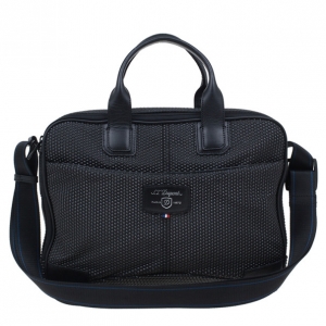S.T. Dupont Black Leather Laptop Bag