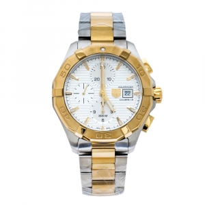 Tag Heuer Silver Two-Tone Stainless Steel Aquaracer Calibre 16 CAY2121.BB0923 Men's Wristwatch 43 mm