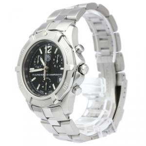 Pre Owned Tag Heuer Black Stainless Steel Exclusive Men's Wristwatch 39MM