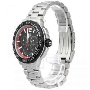Pre Owned Tag Heuer Black Stainless Steel Formula 1 Chronograph Men's Wristwatch 42MM