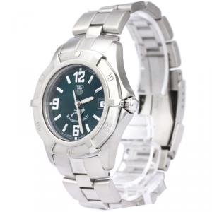 Pre Owned Tag Heuer Green Stainless Steel 2000 Series Men's Wristwatch 38MM