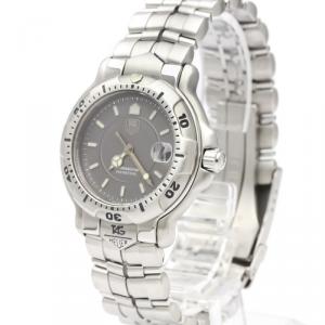 Pre Owned Tag Heuer Gray Stainless Steel 6000 Series Men's Wristwatch 35MM