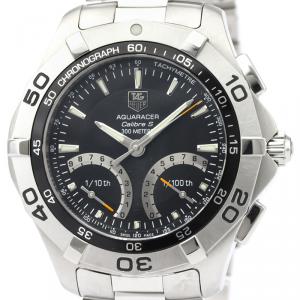 Pre Owned Tag Heuer Black Stainless Steel Aquaracer 300M Calibre S Caf7010 Men's Wristwatch 43MM