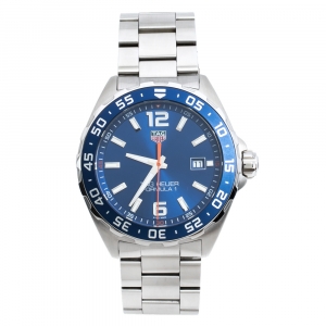 Pre Owned Tag Heuer Blue Stainless Steel Formula 1 WAZ1010.BA0842 Men's Wristwatch 43 mm