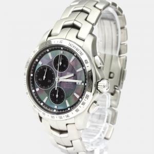 Tag Heuer MOP Stainless Steel Link Chronograph Moon Pearl Limited CJF211M Men's Wristwatch 42 MM
