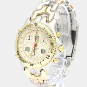 Pre Owned Tag Heuer Ivory Gold Plated And Stainless Steel Sel CG1123 Quartz Men's Wristwatch 38 mm