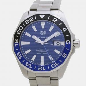 Tag Heuer Blue Stainless Steel Aquaracer WAY201T.BA0927 Automatic Men's Wristwatch 44 mm