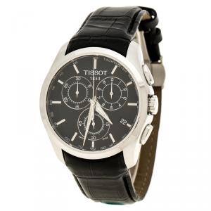 Tissot Black Stainless Steel Chronograph Couturier T0356617A Men's Wristwatch 42 mm