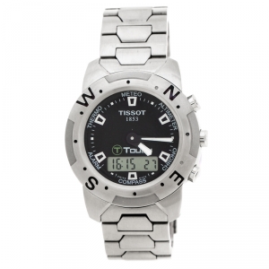 Tissot Black Stainless Steel T-Touch Z251/351 Men's Wristwatch 41 mm