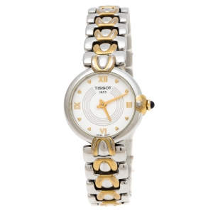 Tissot White Two-Tone Stainless Steel Classic G226/326 Women's Wristwatch 24 mm