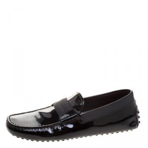 Pre Owned Tod's Black Patent Leather Loafers Size 39.5