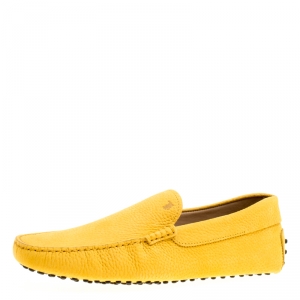 Pre Owned Tod's Yellow Leather Loafers Size 44