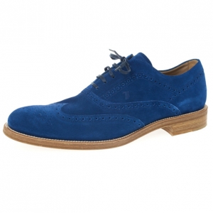 Tod's Blue Suede Brogue Oxfords Size 43.5