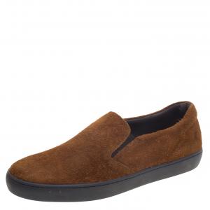Tod's Brown Suede Slip On Sneakers Size 44.5