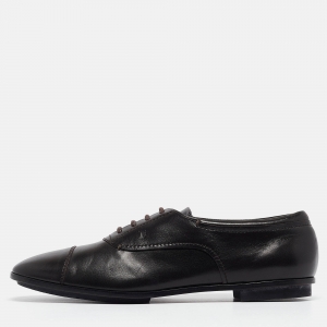 Tod's Black Leather Lace Up Oxfords Size 41