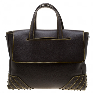 Tod's Dark Brown Leather Envelope Bag