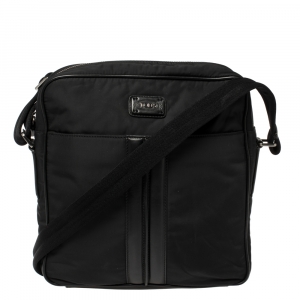 Tod's Black Nylon and Leather Pocket Messenger Bag