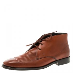 Tod's Copper Leather Lace Up Oxfords Size 41