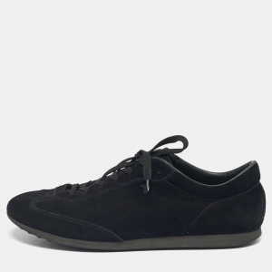 Pre Owned Tod's Black Suede Lace Up Sneakers Size 47.5