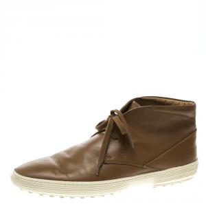 Tod’s Brown Leather Lace Up Desert Boots Size 41.5