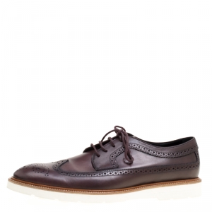 Tod's Brown Brogue Leather Wing Tip Derby Size 45.5 