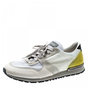 Tod's Tricolor Nylon Fabric And Suede Sneakers Size 46.5