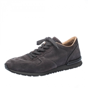 Tod's Dark Grey Suede Trainer Lace Up Sneakers Size 44.5