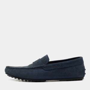Tod's Blue Suede Gommini Loafers Size 41.5