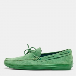 Tod's Green Suede Slip On Loafers Size 43