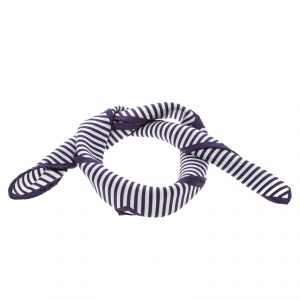 Tom Ford Purple and White Diagonal Striped Silk Pocket Square