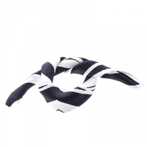 Tom Ford White and Blue Circular Geometric Print Pocket Square 
