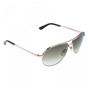 Tom Ford Rose Gold/Green Gradient Marko TF144 Aviator Sunglasses