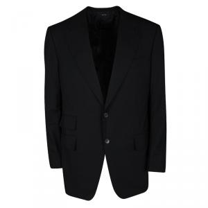 Tom Ford Black Wool Tailored Two Button Regular Fit Blazer XXL